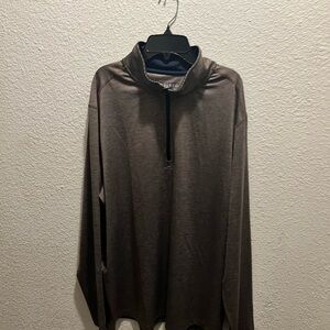 Men's Stylish Brown Quarter-Zip Sweatshirt